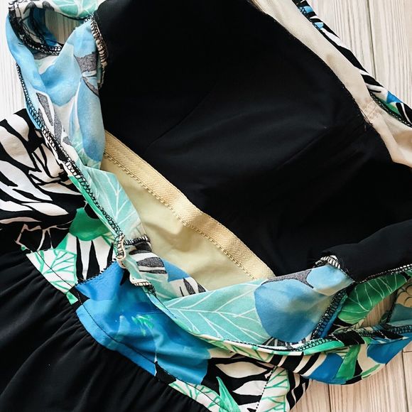 Vintage Perfection Fit by Roxanne Bathing Swim Suit Skort Floral Sz 18 40 C - Picture 4 of 7